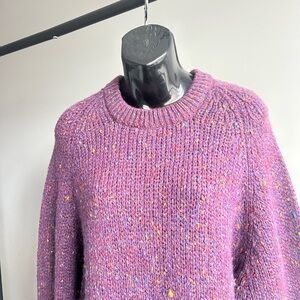 Boston Traders Women's Knit Sweater in Purple with Speckles